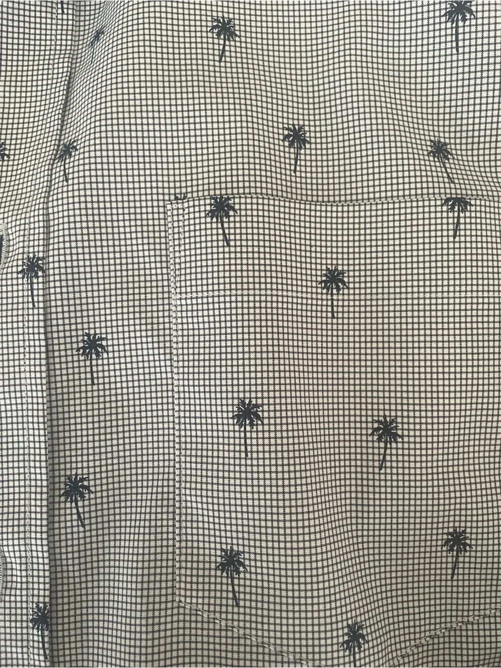 Banana Republic Light Blue Button-Down Shirt with Navy Palm Print